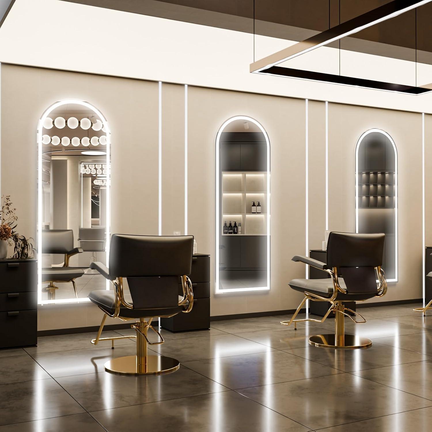 Espejo de cuerpo entero LED ZENOMIRRIS 160x50cm blanco arqueado