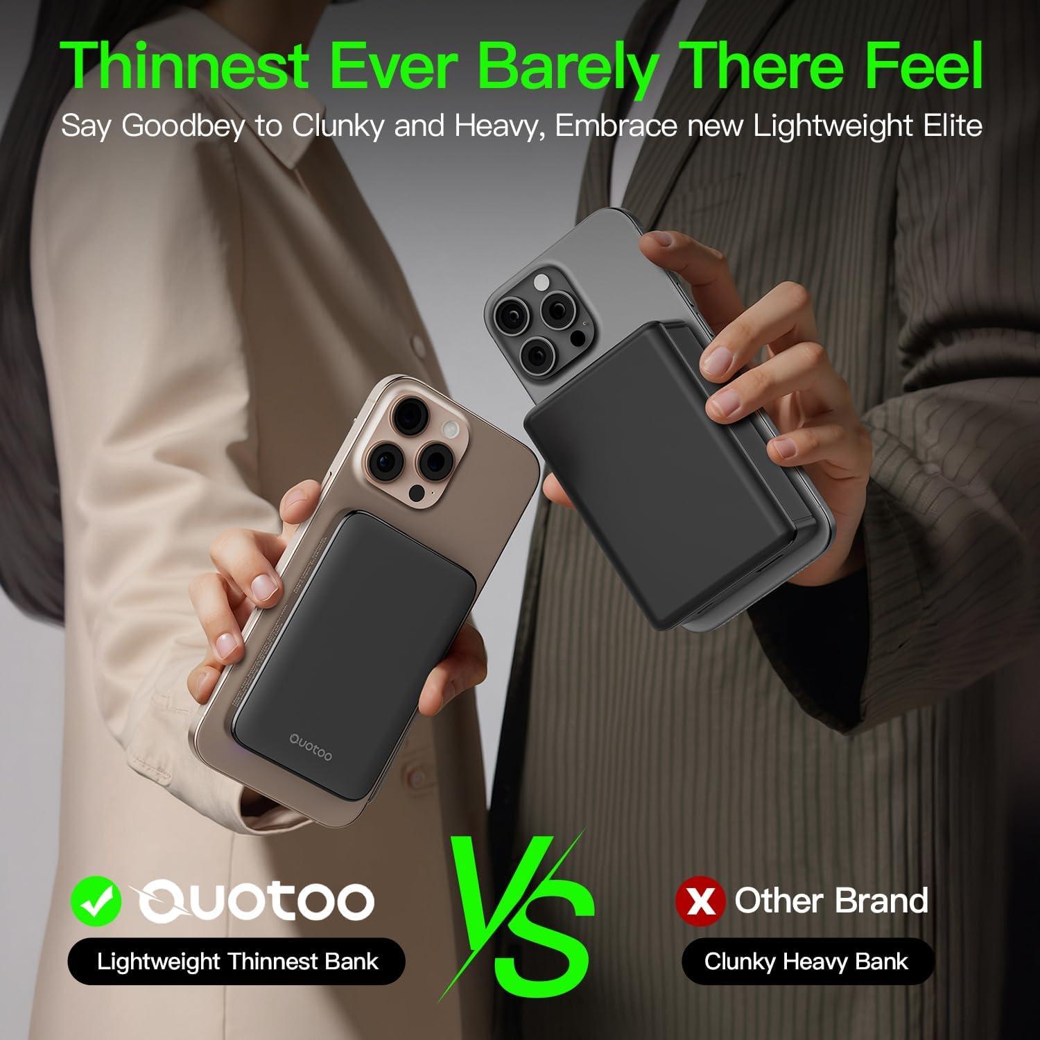 Banco de Energía Magnético 5000mAh OUOTOO Carga Rápida 20W