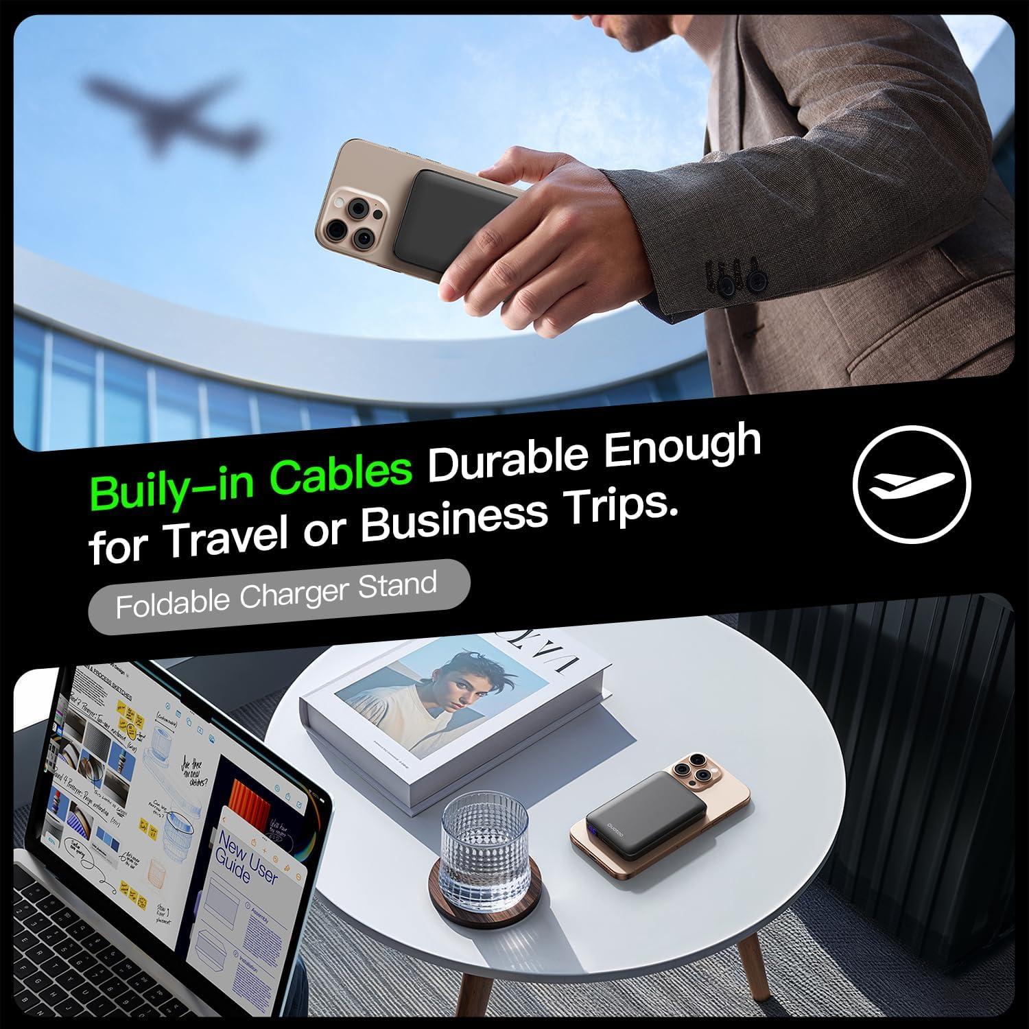 Banco de Energía Magnético 5000mAh OUOTOO Carga Rápida 20W