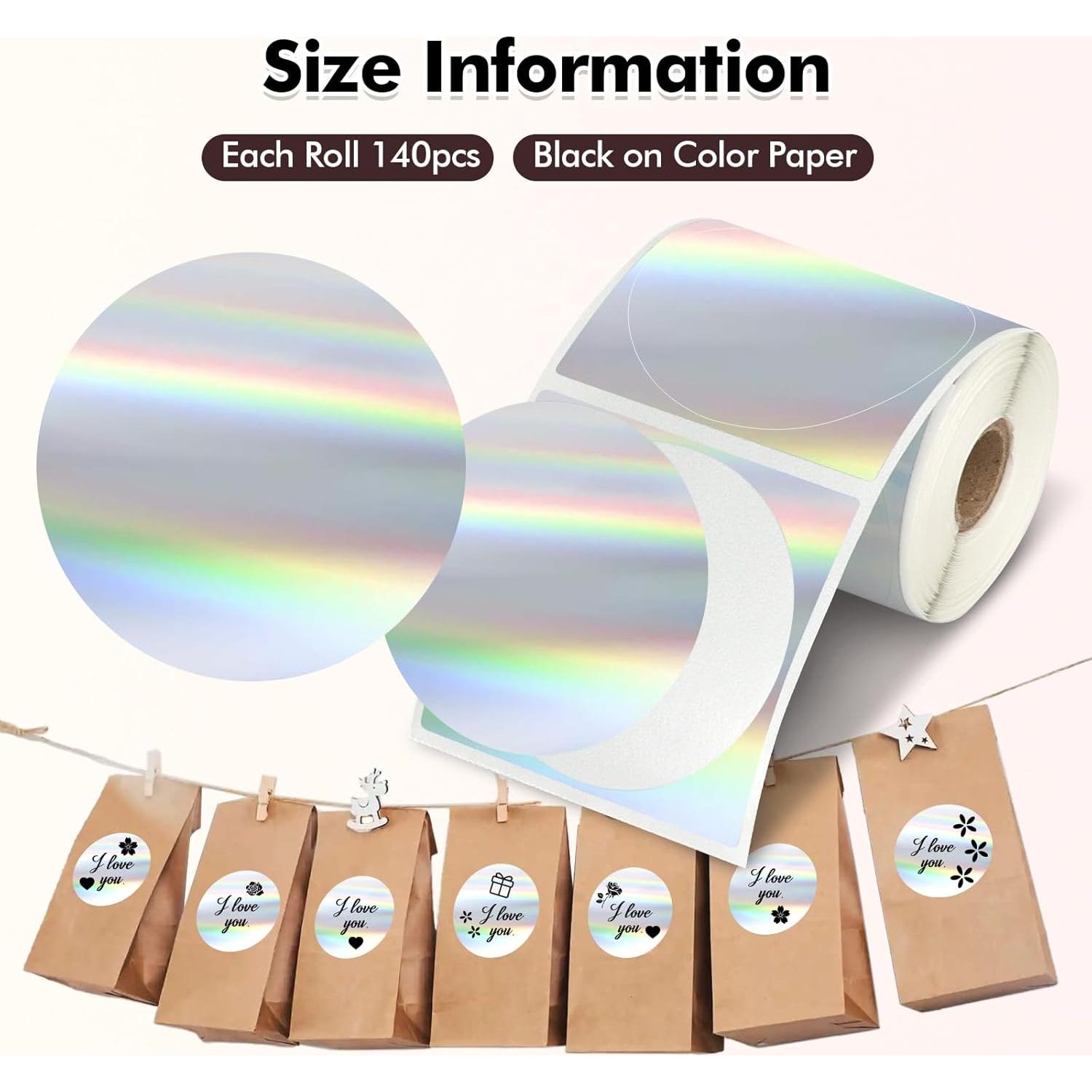 2 Rollos de Papel de Etiquetas Térmicas Redondas QYCHHJ 5,08 cm