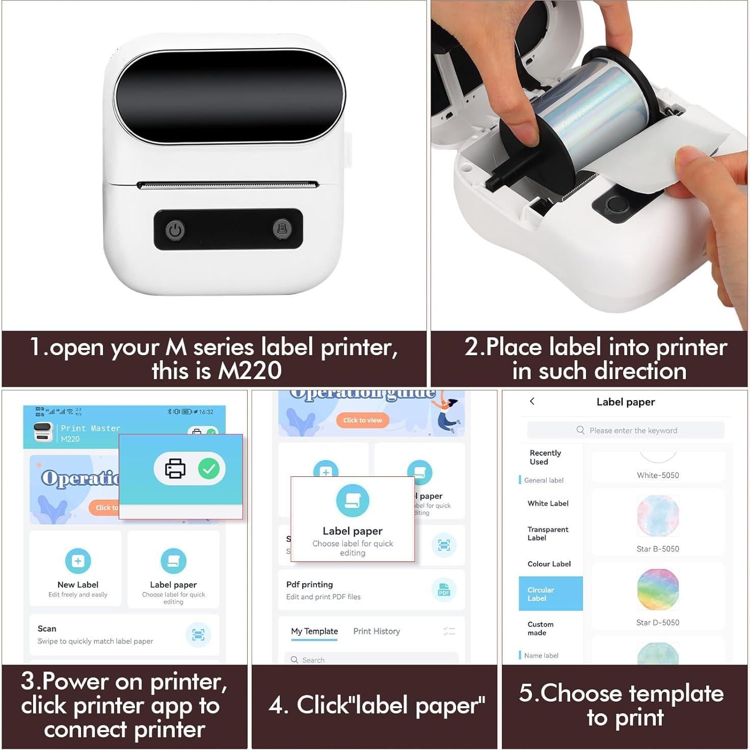 2 Rollos de Papel de Etiquetas Térmicas Redondas QYCHHJ 5,08 cm