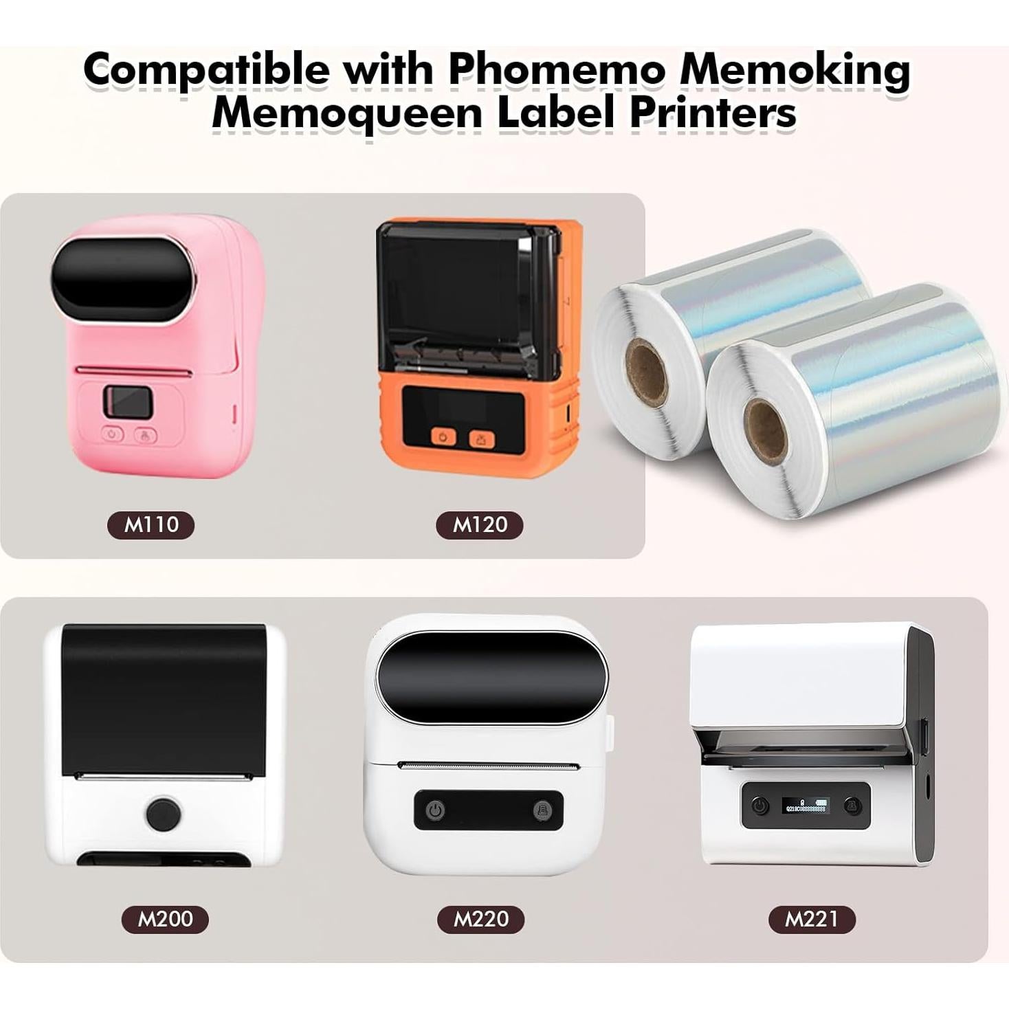 2 Rollos de Papel de Etiquetas Térmicas Redondas QYCHHJ 5,08 cm