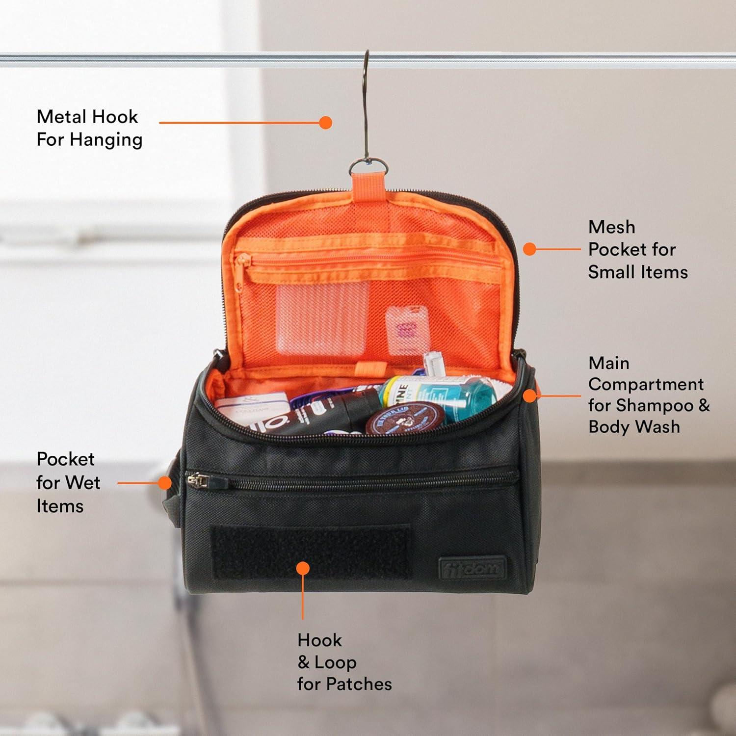 Bolsa de Aseo Colgante Fitdom DK-3 Negra para Viajes