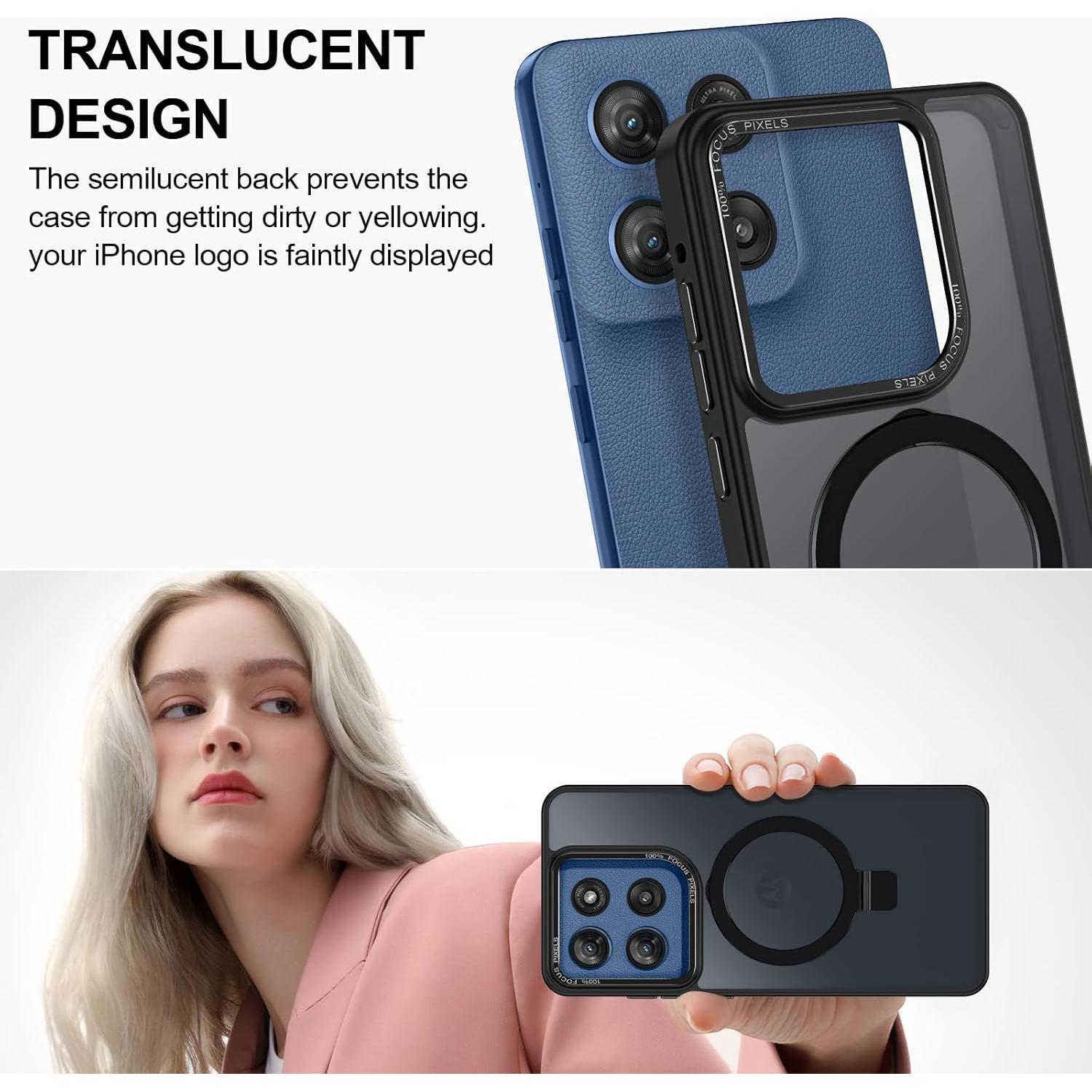 Funda Casehas para Moto G Stylus 5G 2025, negra, a prueba de golpes