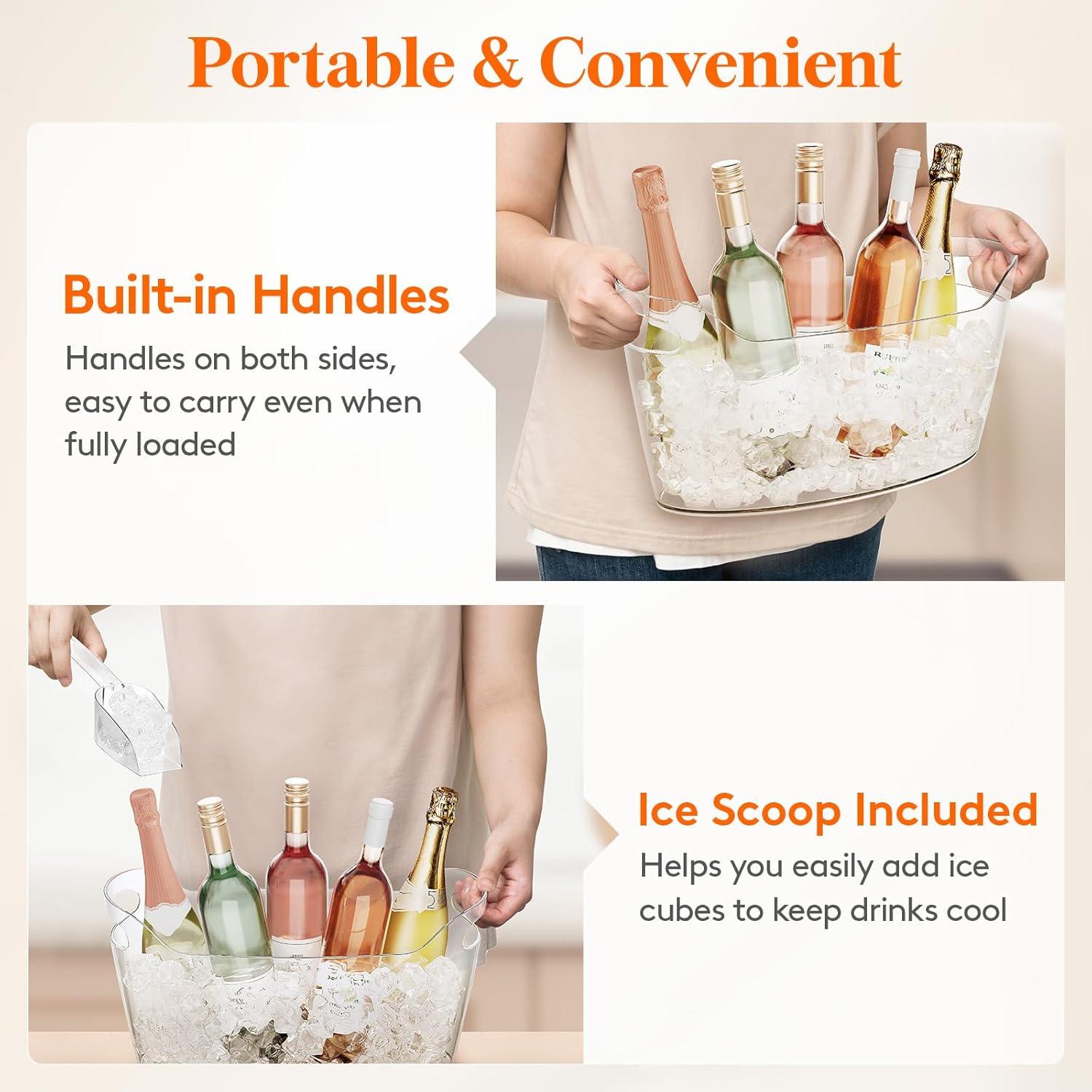 Cubo de Hielo Lifewit 6.5L Portátil para Bebidas y Champán