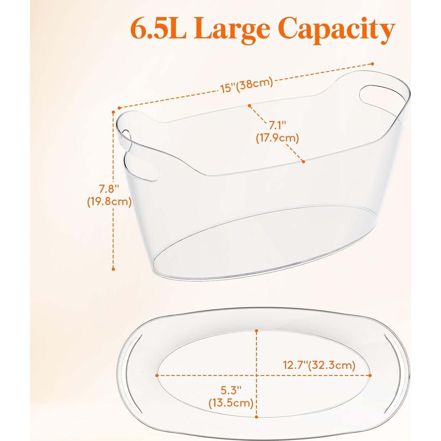 Cubo de Hielo Portátil Lifewit 6.5L - 2 Pcs para Fiestas