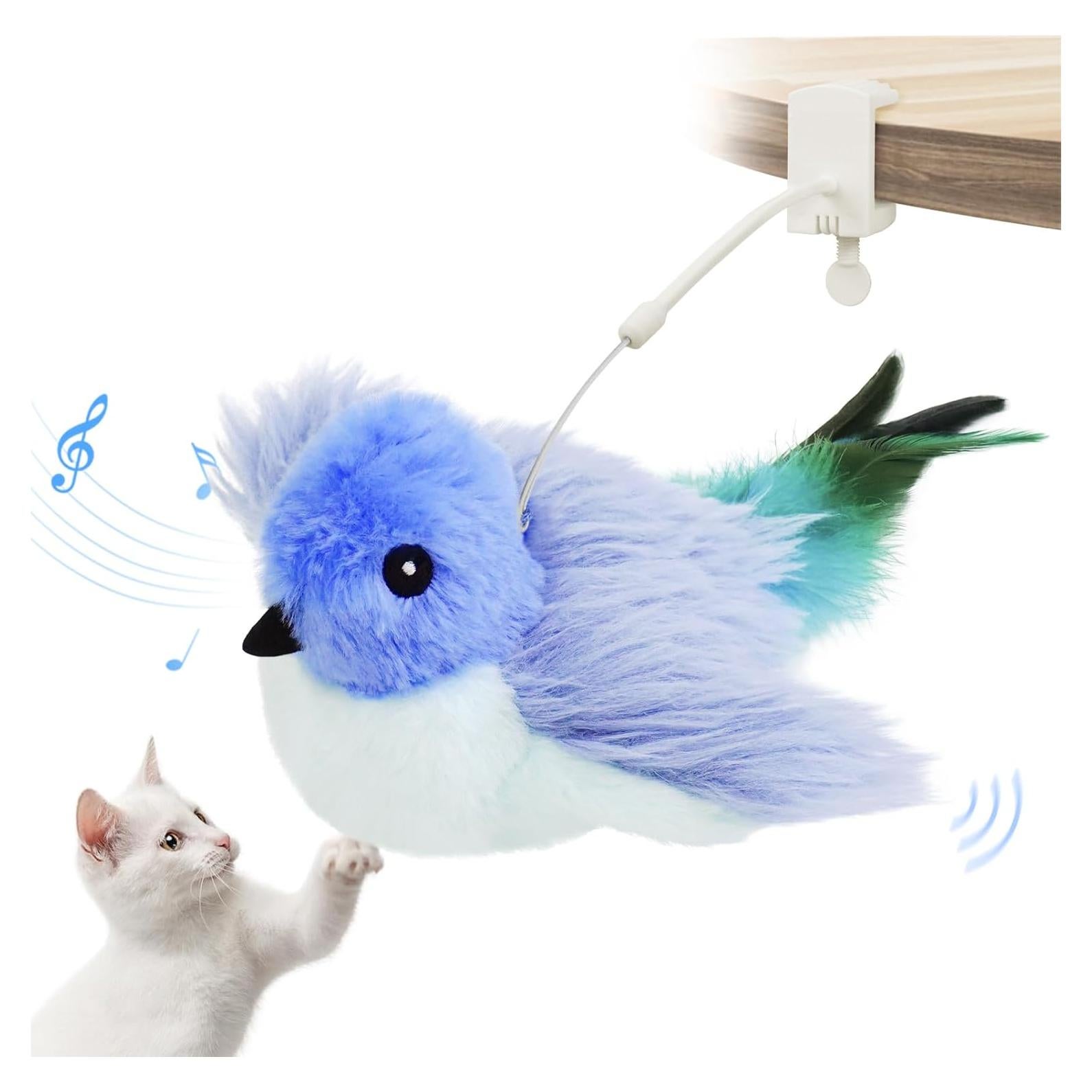 Juguete Interactivo para Gatos Migipaws Pájaro Aleteante Azul