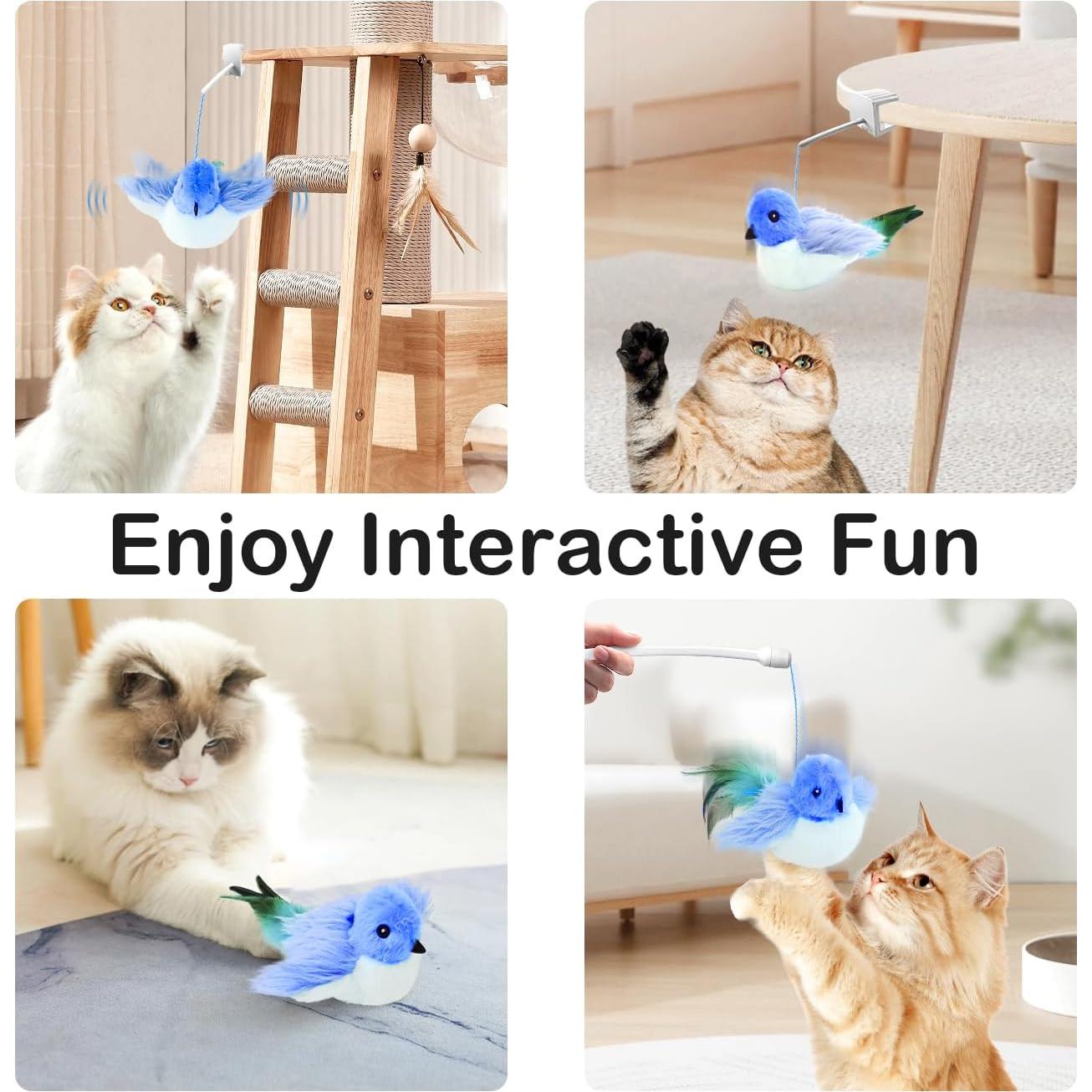 Juguete Interactivo para Gatos Migipaws Pájaro Aleteante Azul