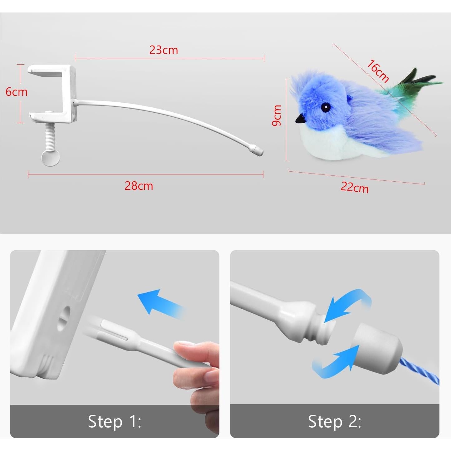 Juguete Interactivo para Gatos Migipaws Pájaro Aleteante Azul
