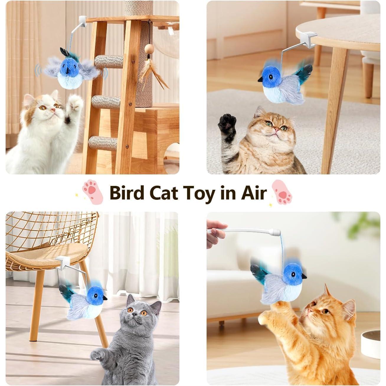 Juguete Interactivo para Gatos Migipaws Pájaro Aleteante Azul