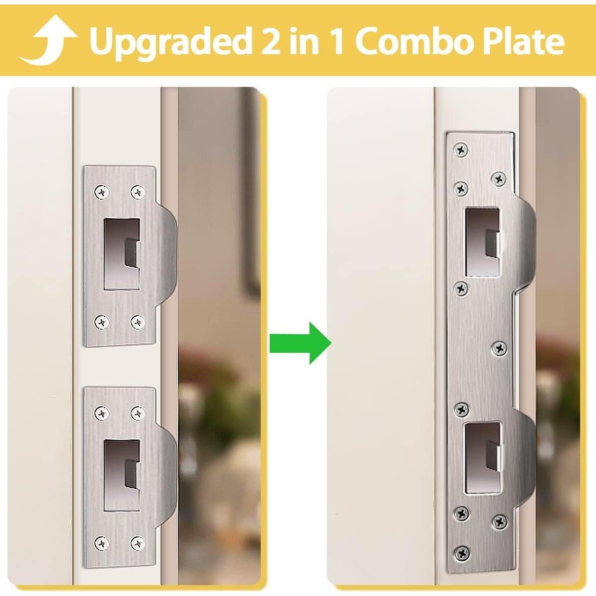 Placa de refuerzo para cerradura HELEMAN 35.7x9.5cm Plateada