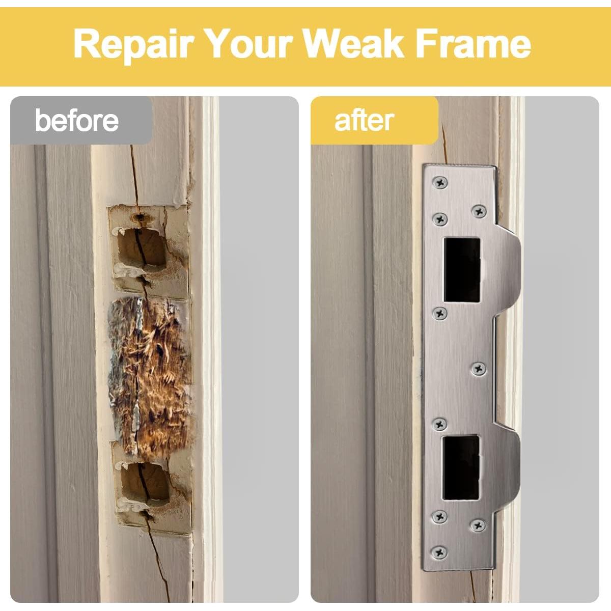 Placa de refuerzo para cerradura HELEMAN 35.7x9.5cm Plateada