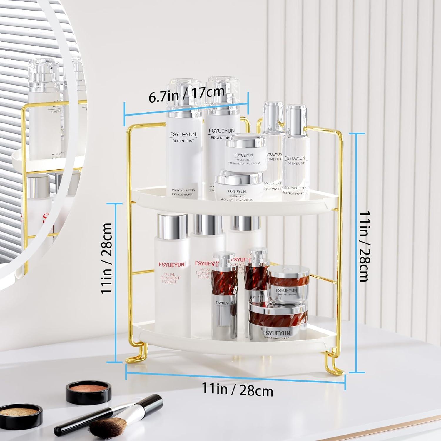 Organizador de Esquina para Baño FSyueyun 2 Niveles Dorado