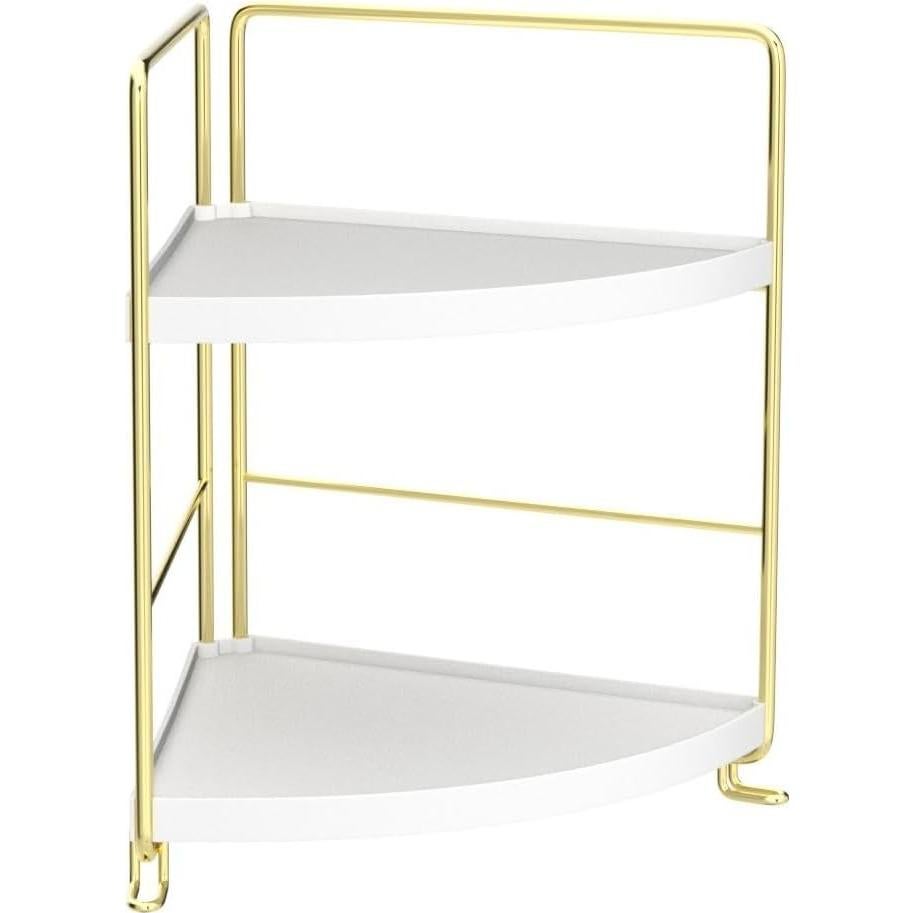 Organizador de Esquina para Baño FSyueyun 2 Niveles Dorado