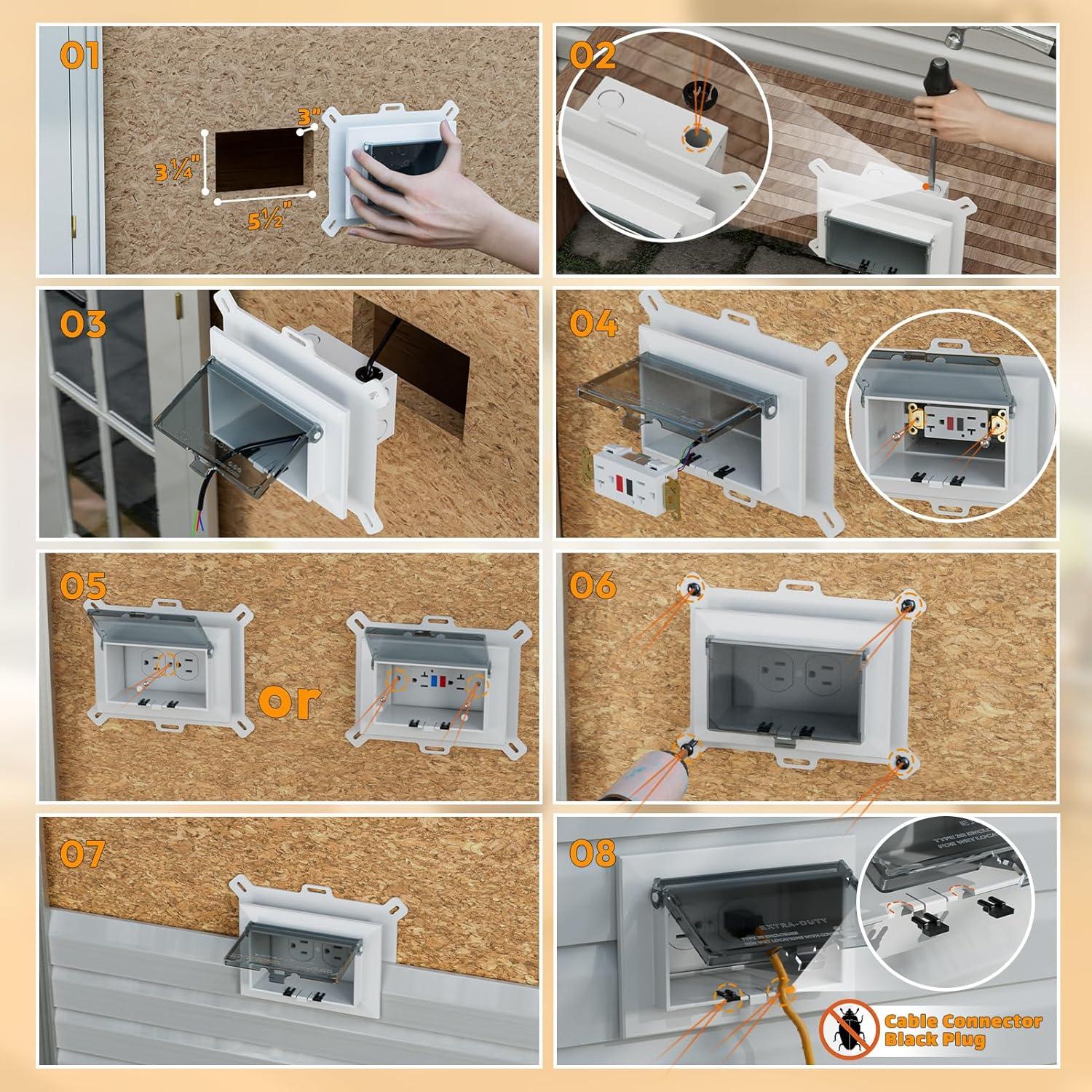 Caja de Salida Empotrada Dremica DBHS1C-1 1-Gang Horizontal