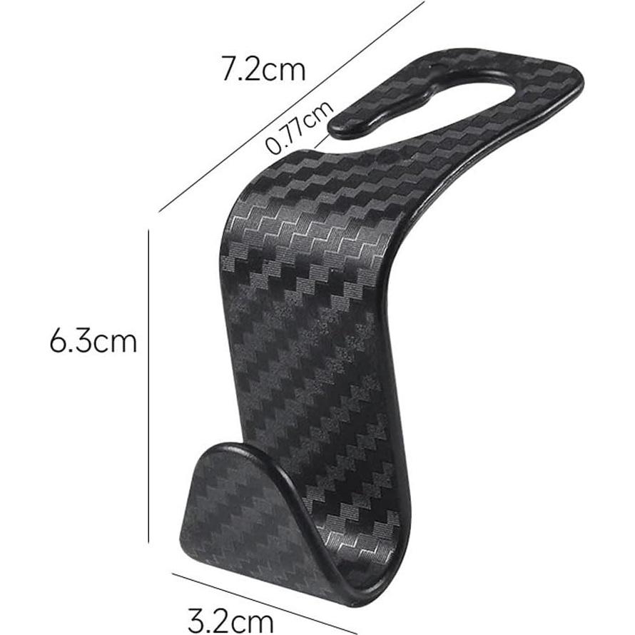 Ganchos para Reposacabezas de Auto Biyrly - Paquete de 4 Negro