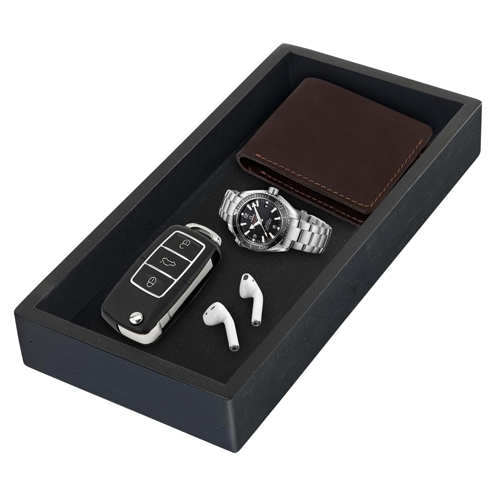 Bandeja de Valet Demigo Acacia 30.99x15.24 cm Negra