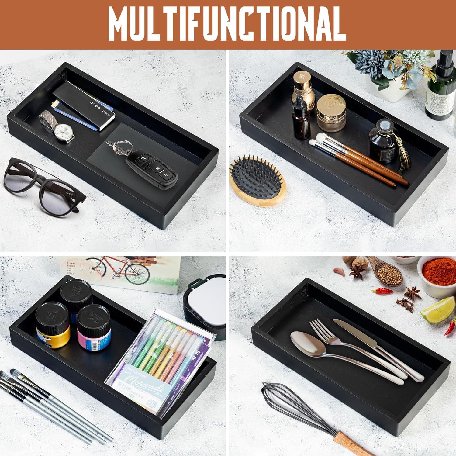 Bandeja de Valet Demigo Acacia 30.99x15.24 cm Negra