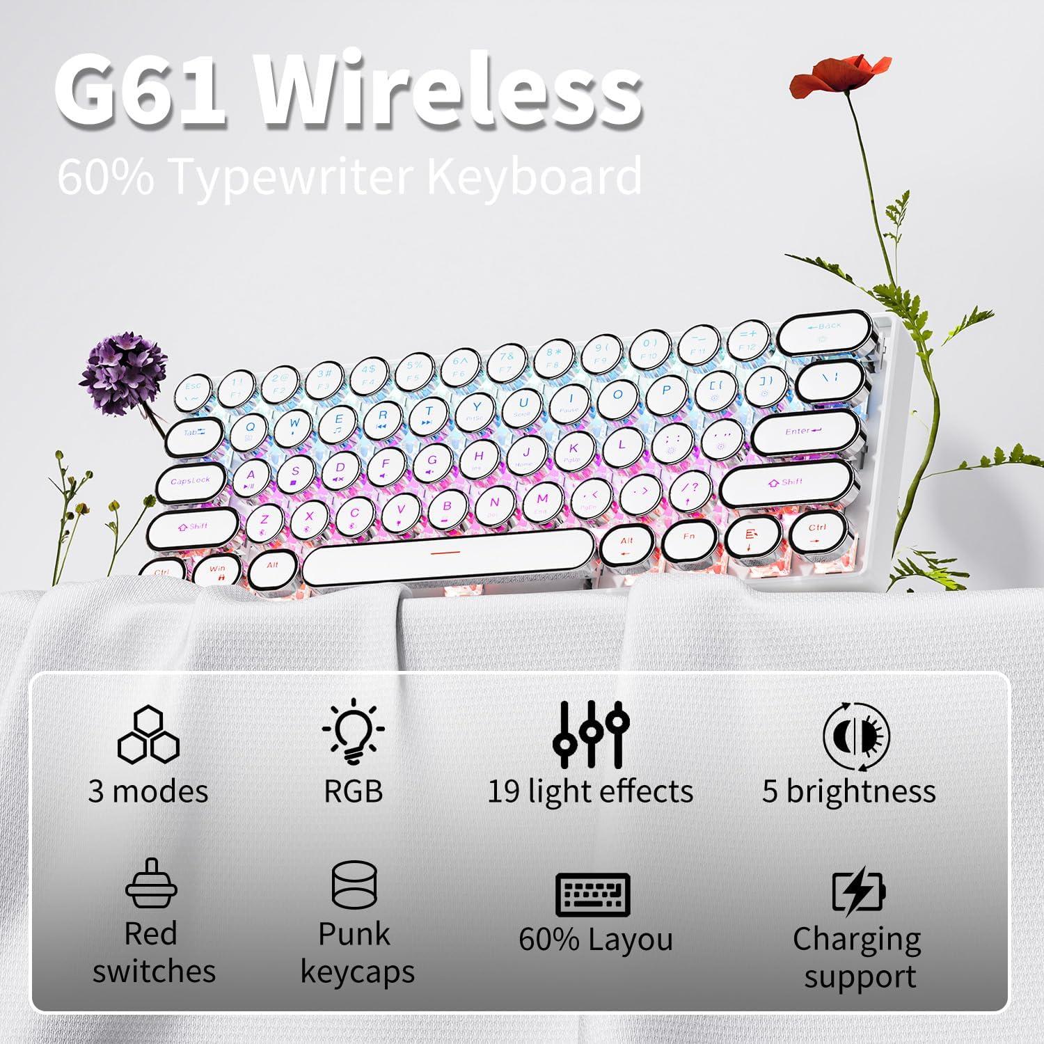 Teclado Mecánico Inalámbrico EWEADN G61 Mini 60% RGB