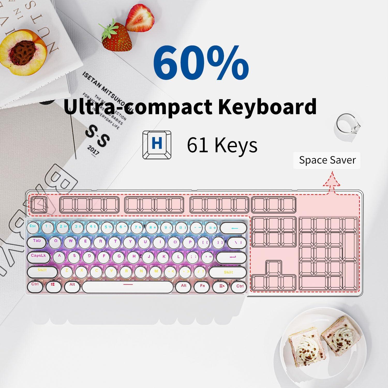 Teclado Mecánico Inalámbrico EWEADN G61 Mini 60% RGB