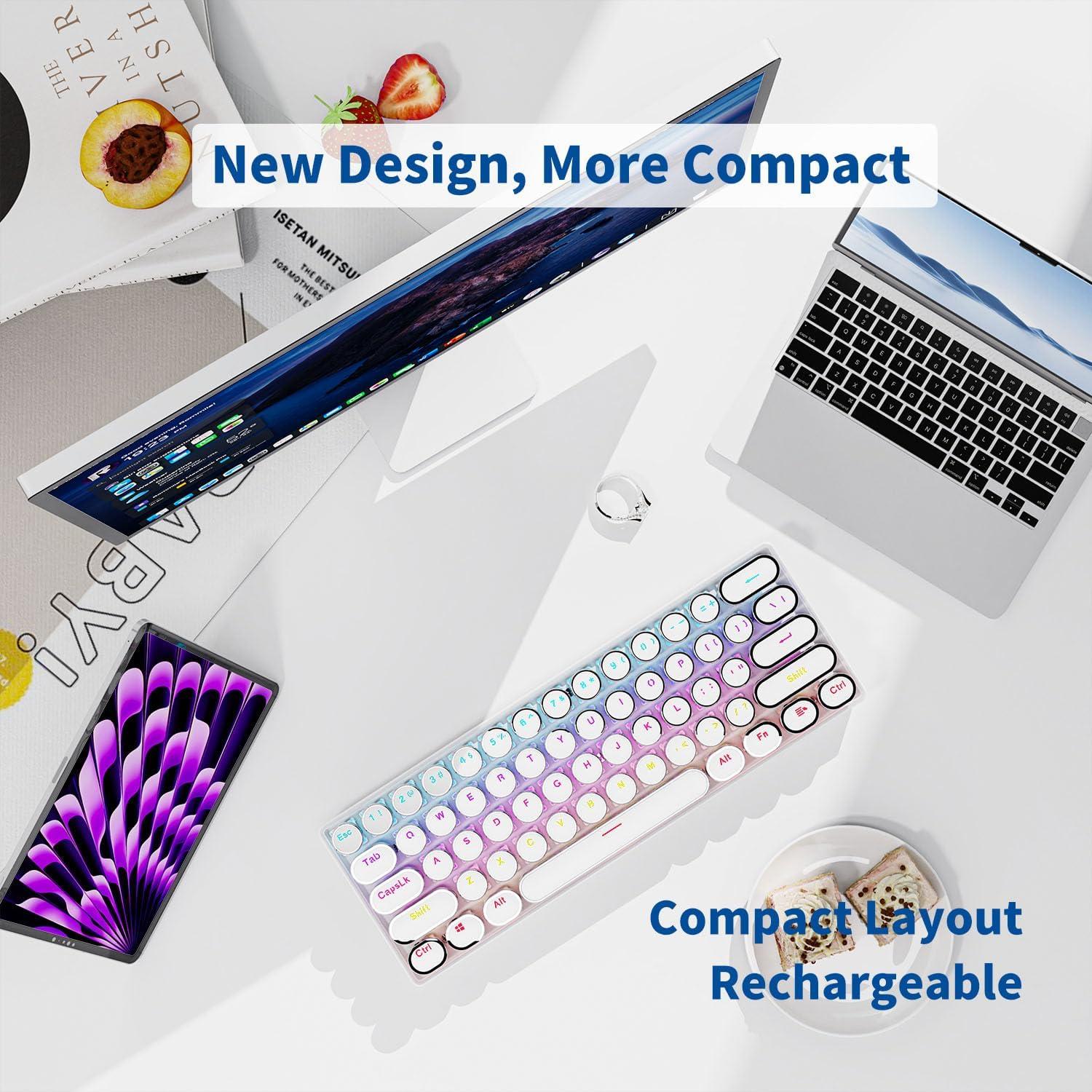 Teclado Mecánico Inalámbrico EWEADN G61 Mini 60% RGB