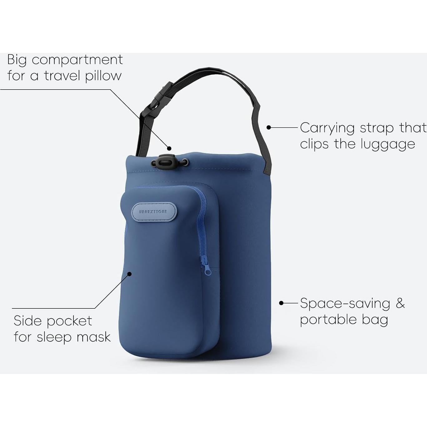 Almohada de Cuello Urnexttour Espuma de Memoria Azul 28x24cm