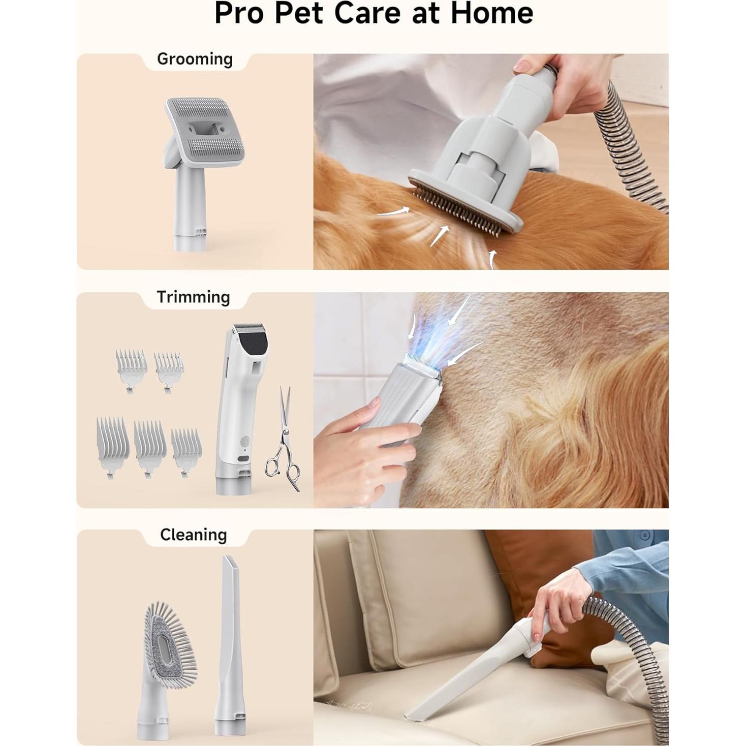 Aspiradora para Mascotas HiCOZY S1+ 12000Pa 50dB 2L 6 Accesorios