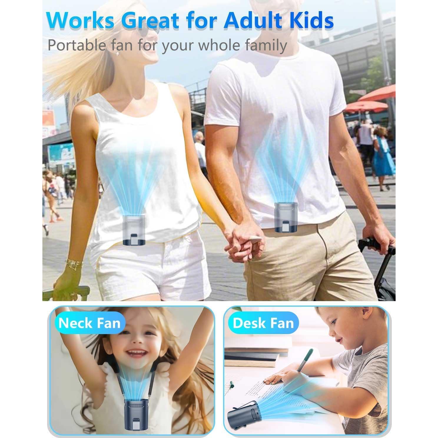 Ventilador de Cintura Portátil KJXIC Recargable Azul Cielo