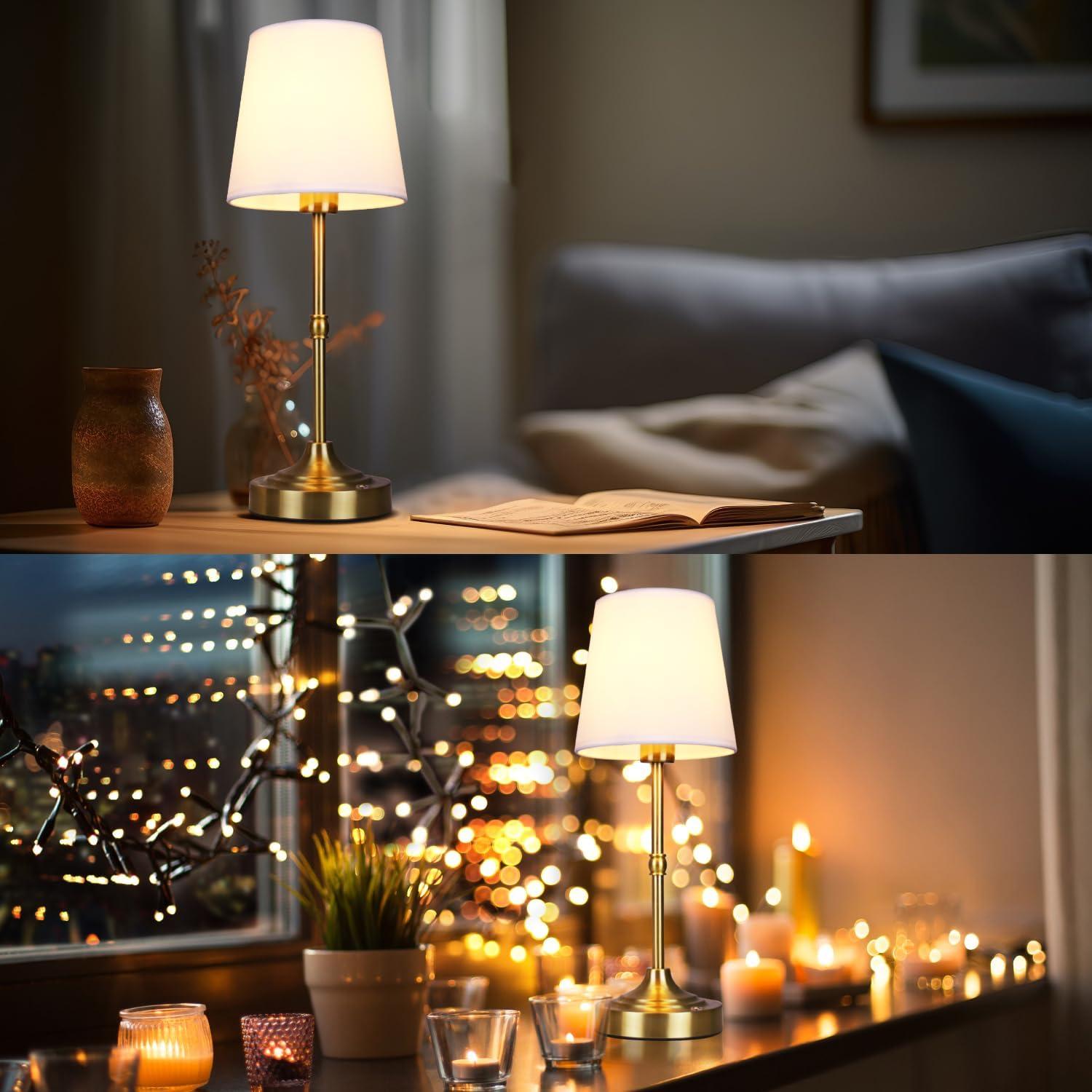 Lámpara de Mesa LED Recargable Focondot Bronce 15.6"