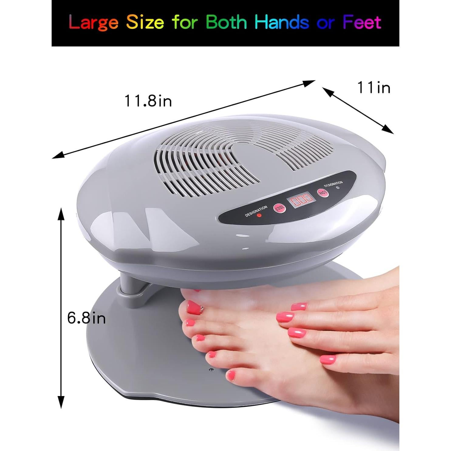 Secador de Uñas Kalolary 400W con Sensor Automático - Gris