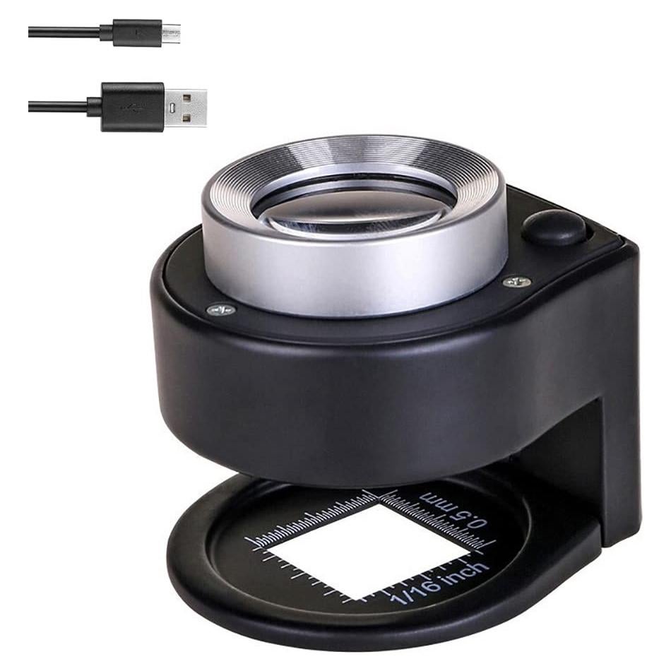 Lupa de Mano Recargable Bysameyee 30X con Luz LED