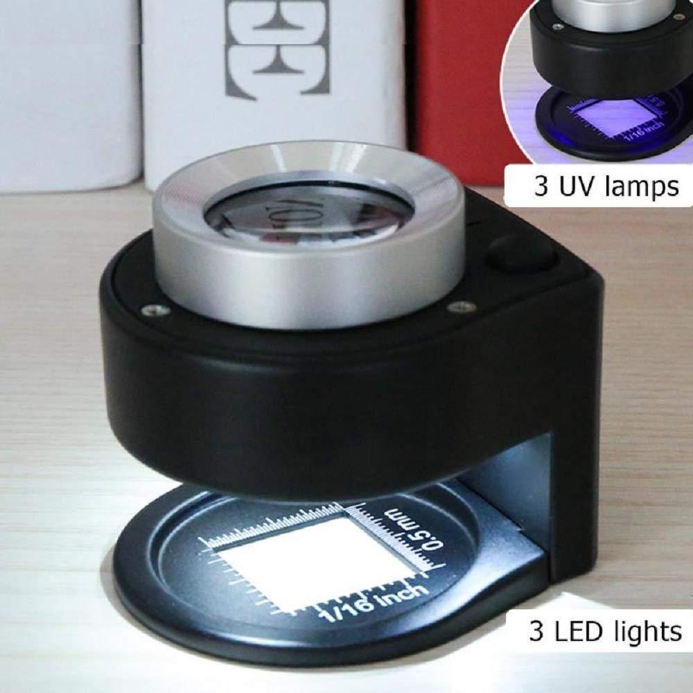 Lupa de Mano Recargable Bysameyee 30X con Luz LED