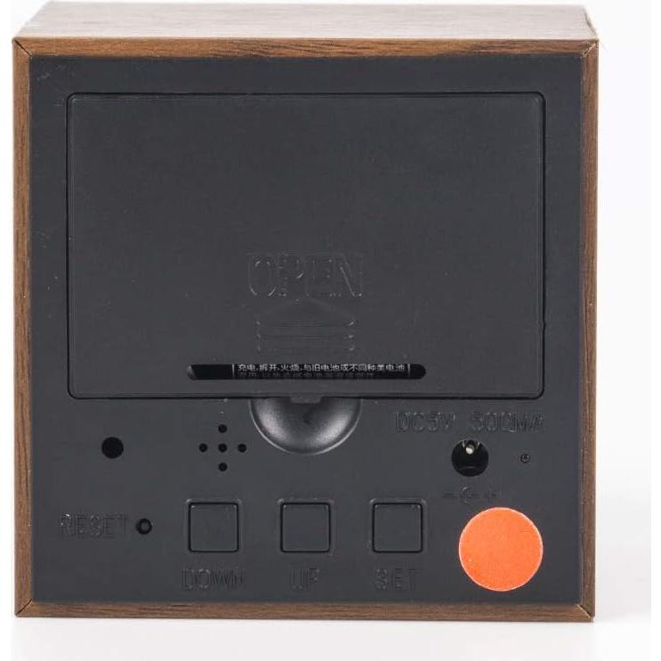 Reloj Despertador Digital Lancoon de Madera Marrón LED