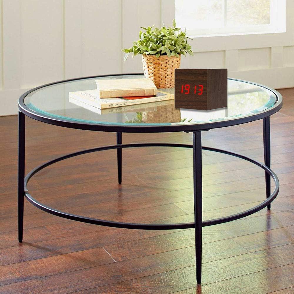 Reloj Despertador Digital Lancoon de Madera Marrón LED