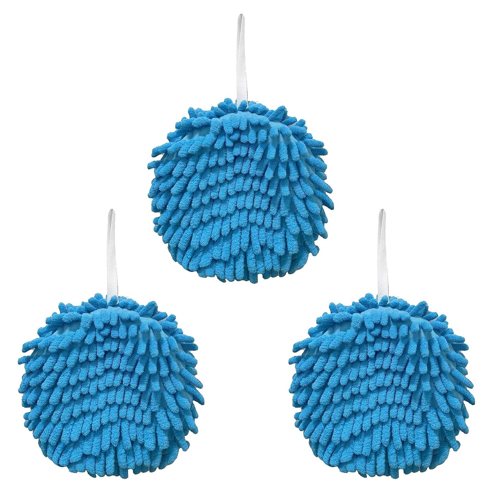 Toallas de Mano iMaylex Chenille 3 Piezas 18x18 cm Azul