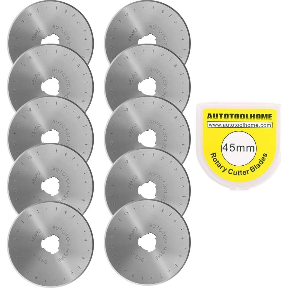 Cortador Rotativo 45mm AUTOTOOLHOME con 10 Cuchillas Repuesto