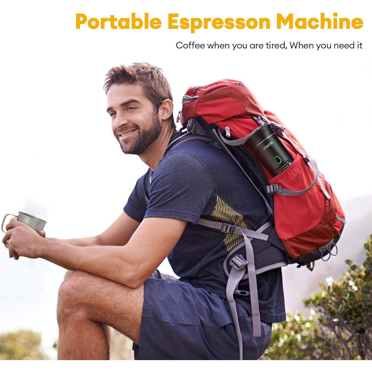 Máquina de Espresso Portátil Obecilc 20 Bar USB-C Negro