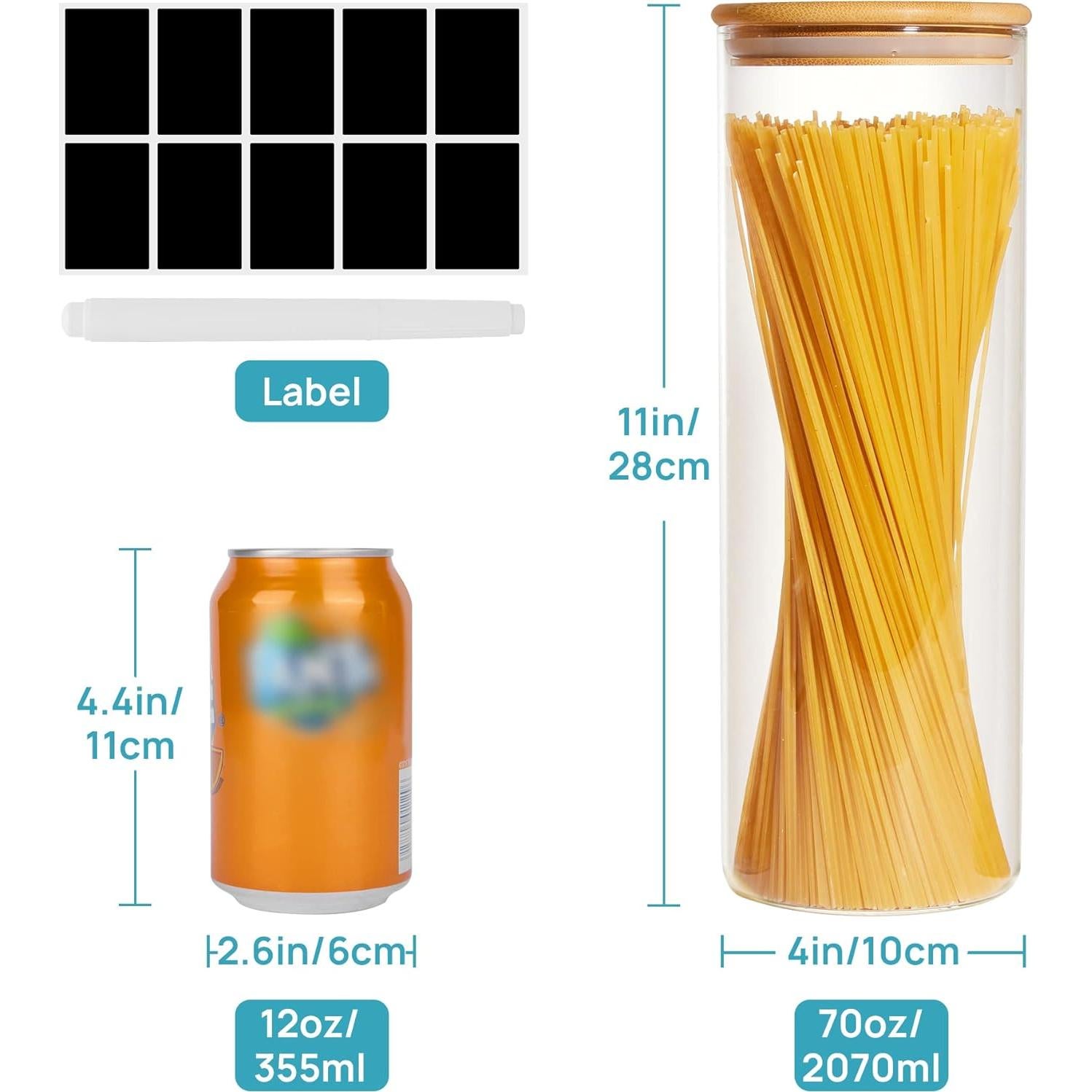 Tarros de Almacenamiento de Vidrio Vtopmart 3x70oz con Tapas de Bambú