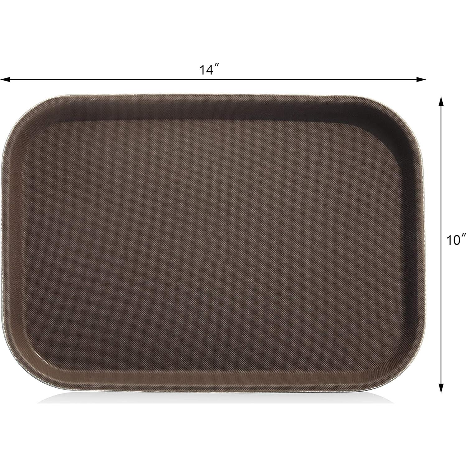 Bandeja Rectangular Antideslizante New Star 25.4x35.6cm Marrón