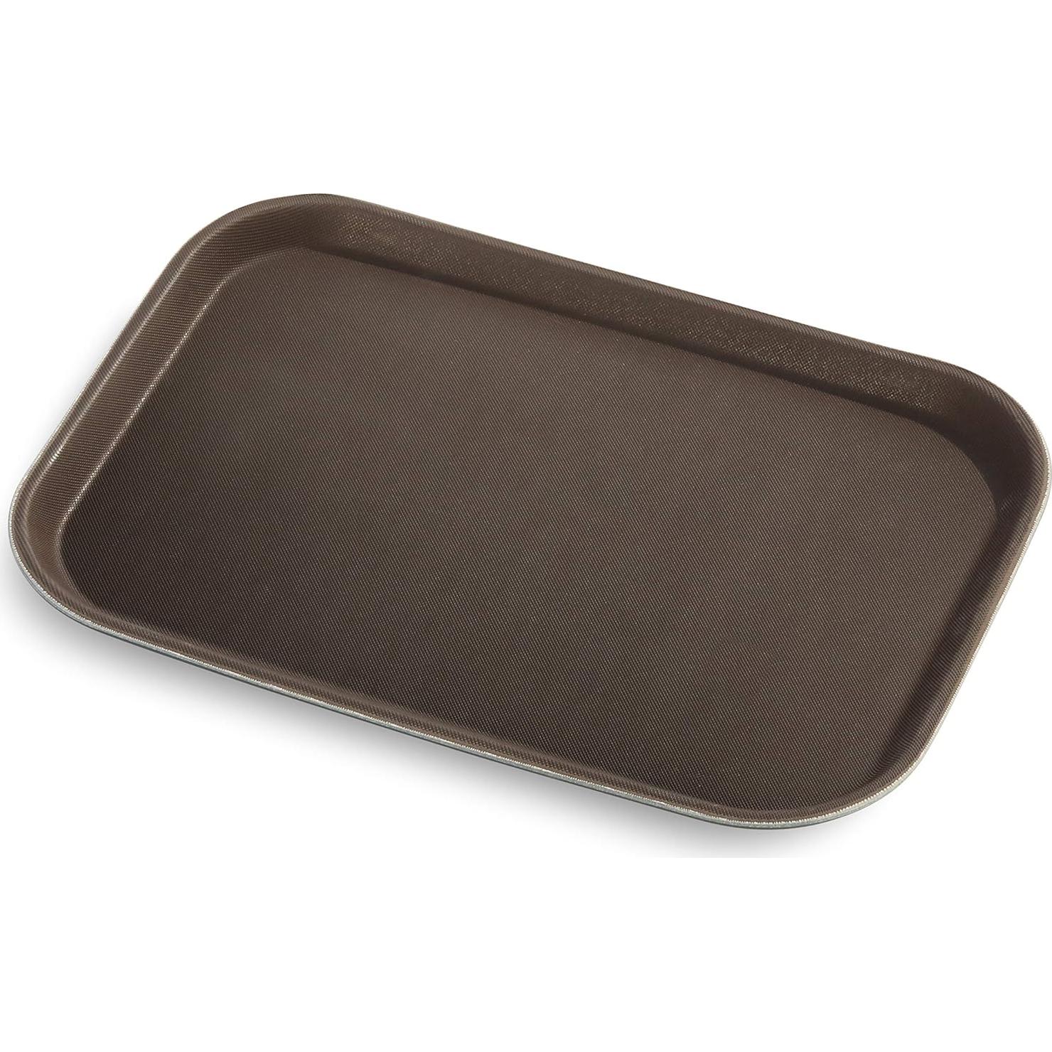 Bandeja Rectangular Antideslizante New Star 25.4x35.6cm Marrón