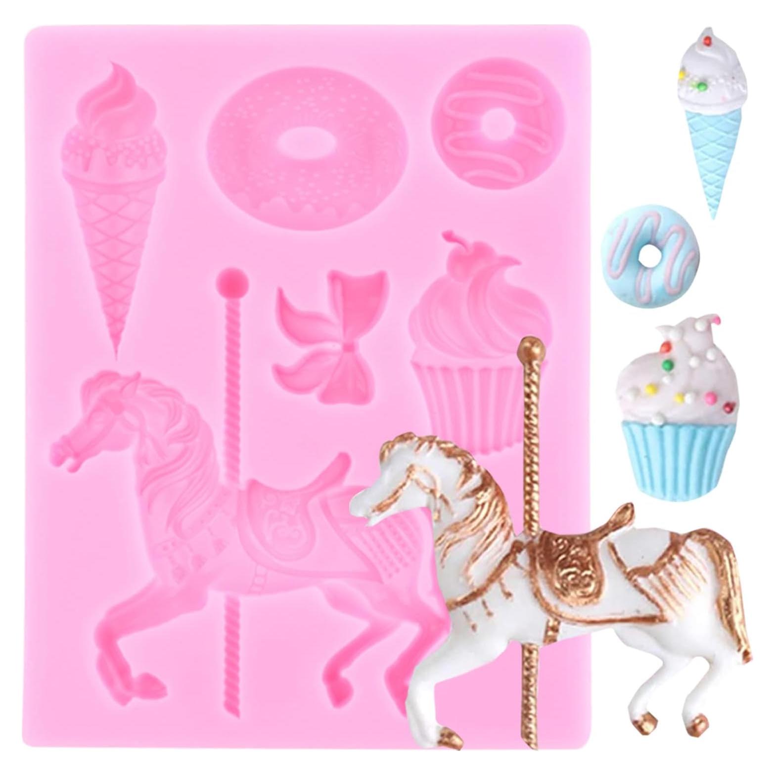 Molde de Silicona Fondant Carrusel YIHUOMOLDS 8.06x7.29cm