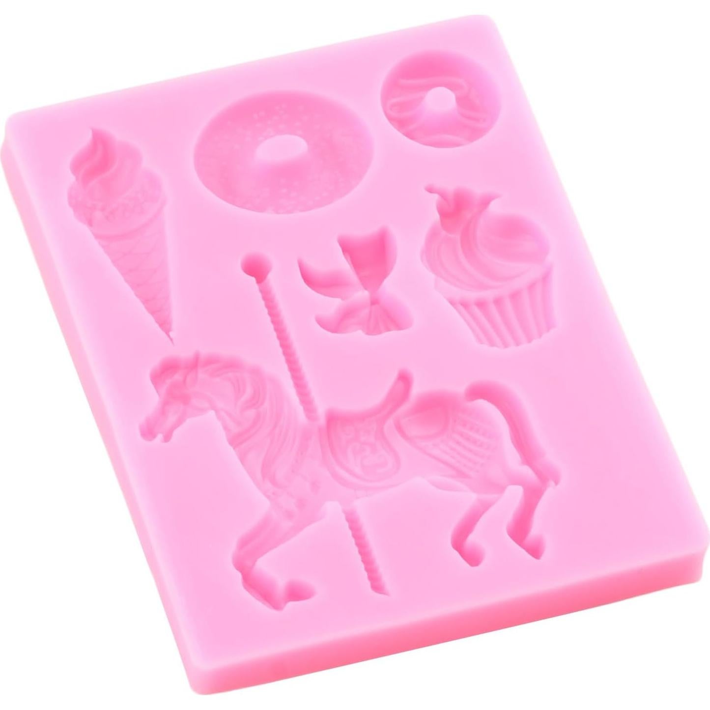 Molde de Silicona Fondant Carrusel YIHUOMOLDS 8.06x7.29cm