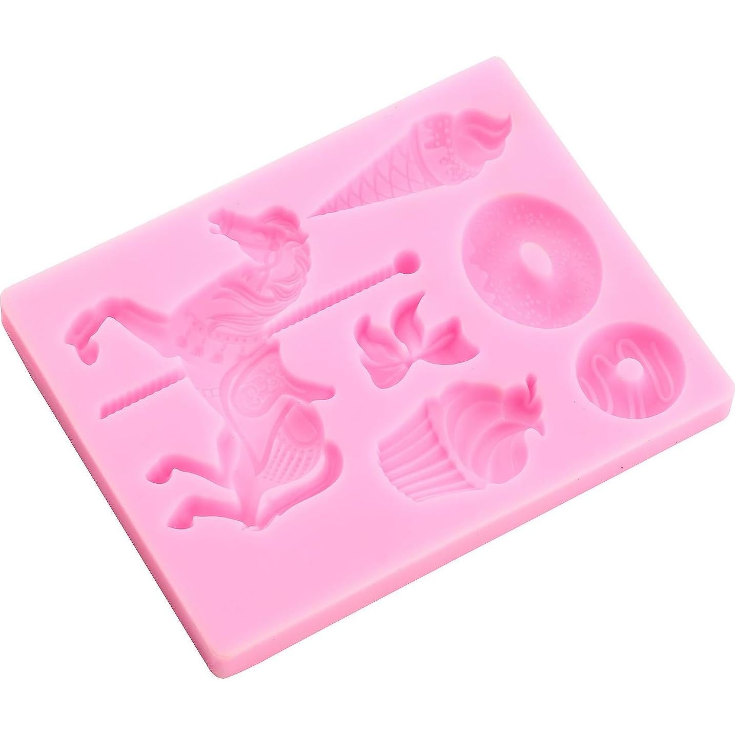 Molde de Silicona Fondant Carrusel YIHUOMOLDS 8.06x7.29cm