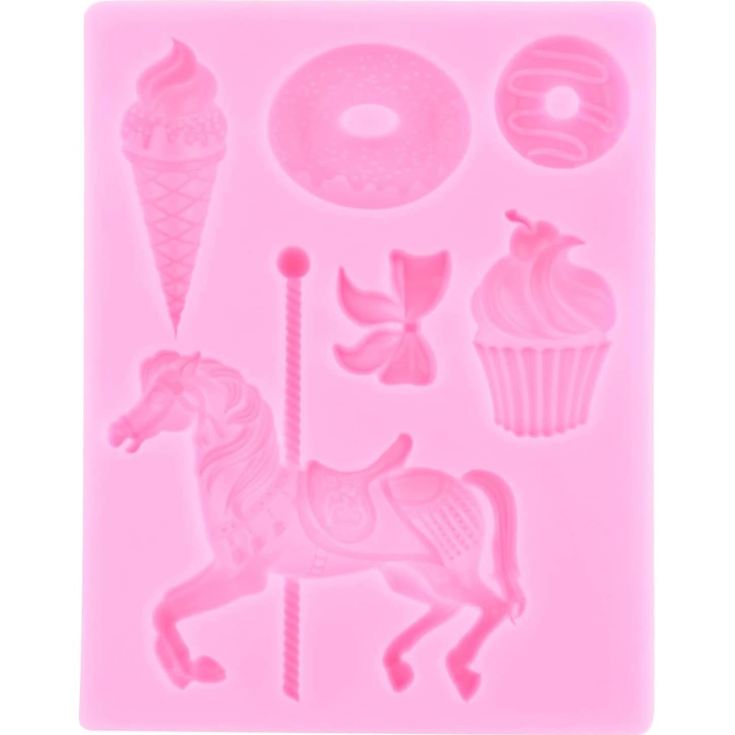 Molde de Silicona Fondant Carrusel YIHUOMOLDS 8.06x7.29cm