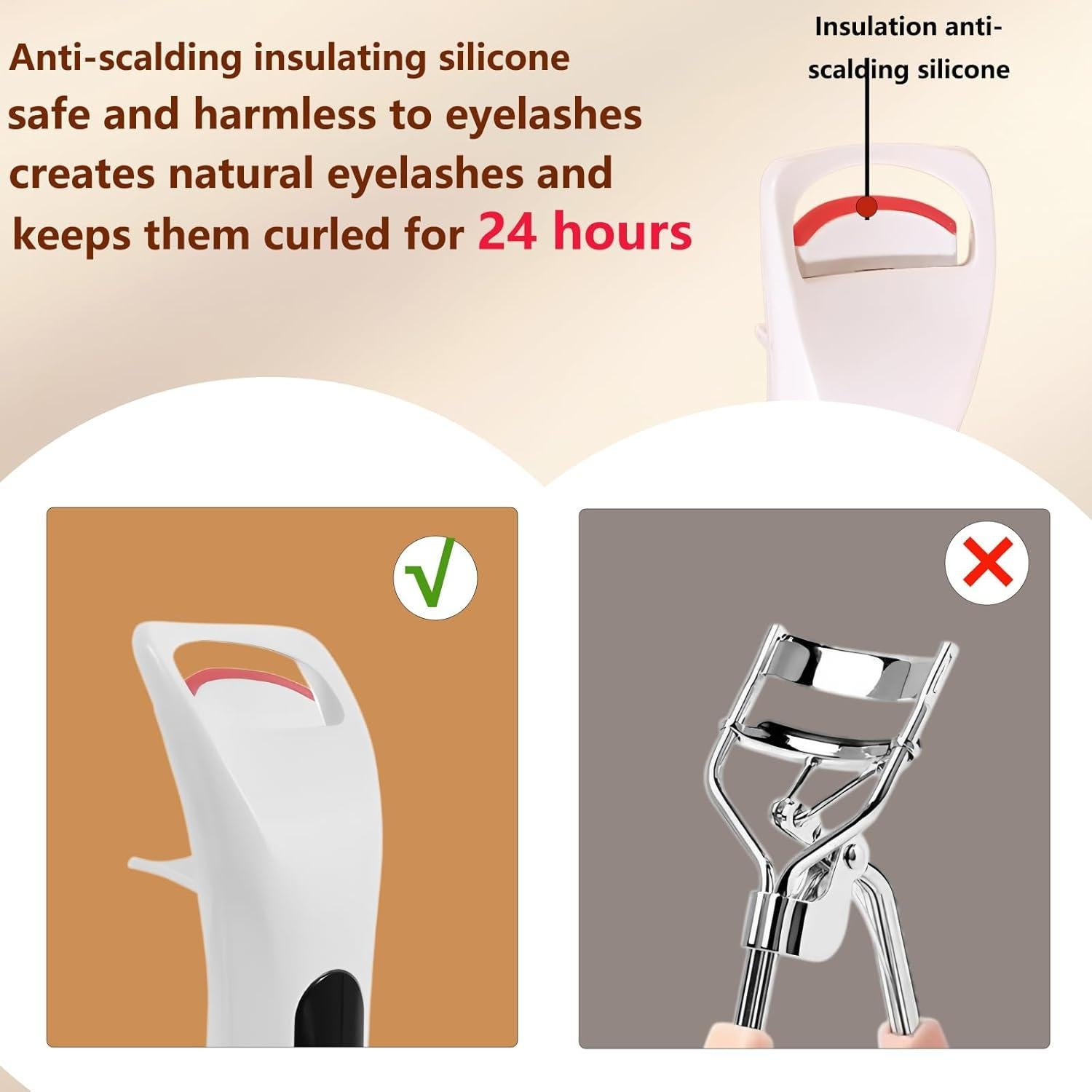 Rizador de Pestañas Eléctrico PINjiaju Blanco 2 Modos Calor