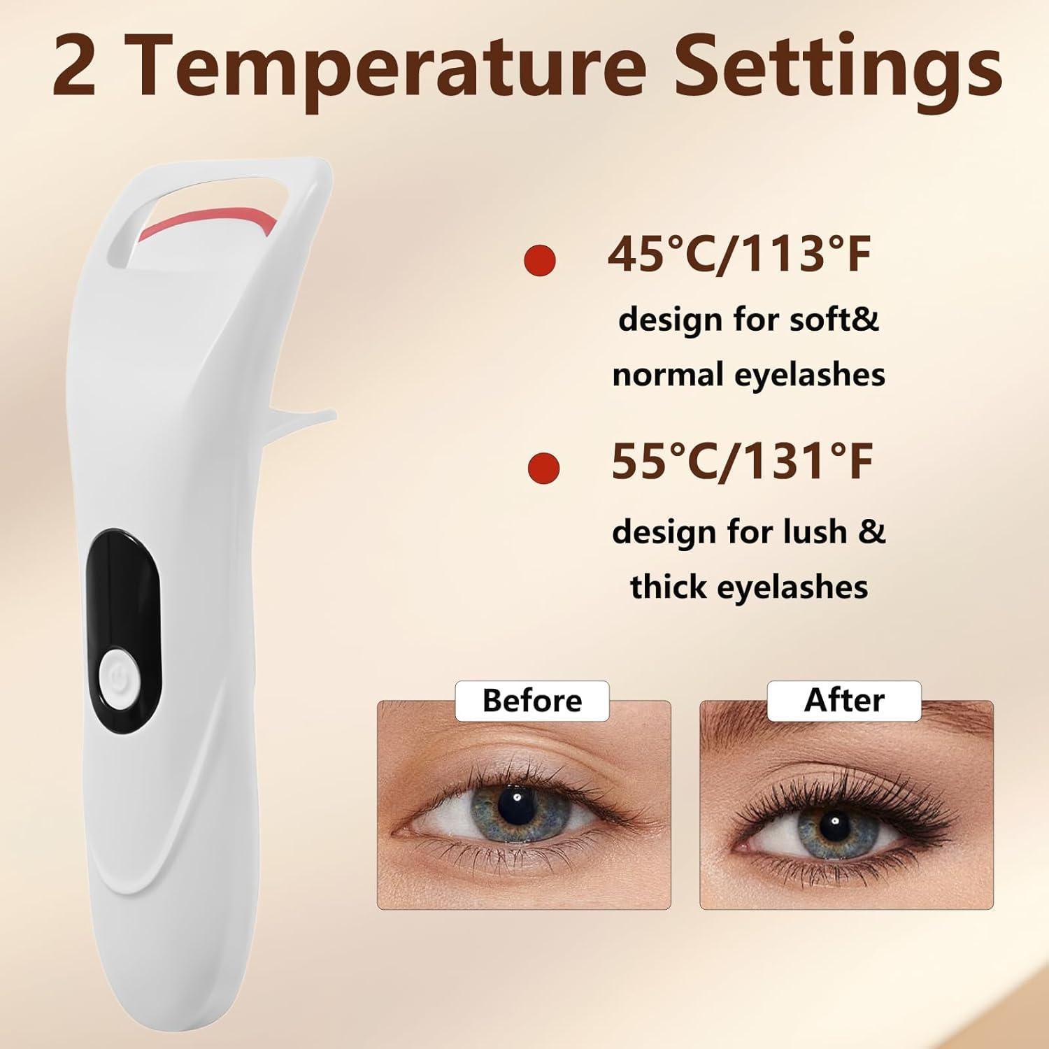 Rizador de Pestañas Eléctrico PINjiaju Blanco 2 Modos Calor