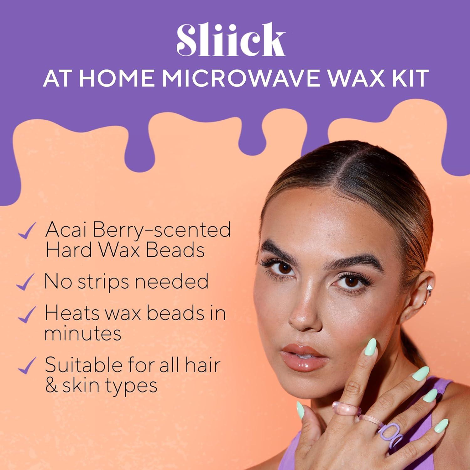 Kit de Cera Dura Sliick en Casa - Aroma Acai Berry, 255g