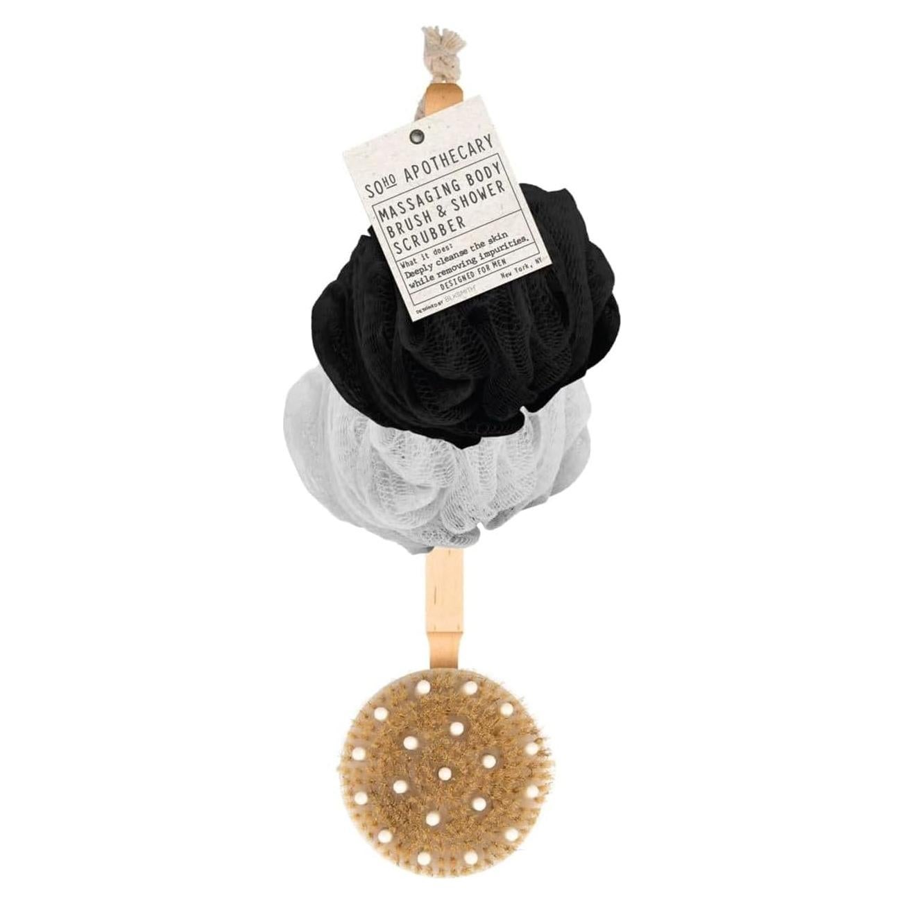 Set de Cepillo de Masaje Seco y 2 Luffas BLKSMITH para Hombres