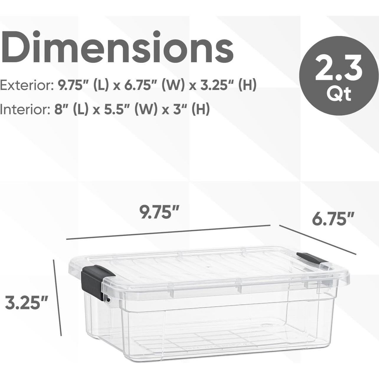 Caja de Almacenamiento Superio 2 Qt Transparente Apilable