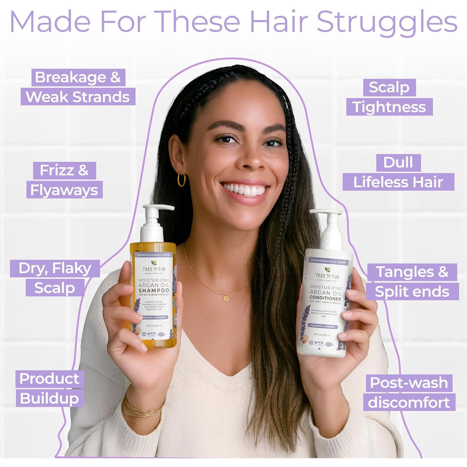 Champú y Acondicionador Tree to Tub Aceite de Argán 250ml x2